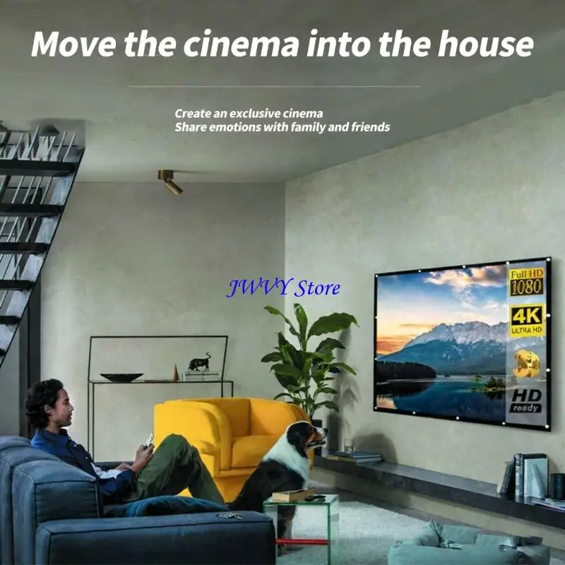 573A Foldable Metal Frame Projector Screen High Contrast Outdoor Home Theater Setups