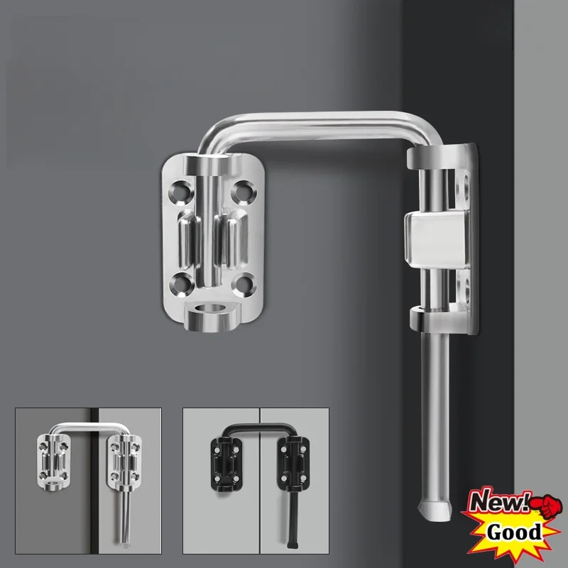 U Shape Patio Sliding Door Loop Lock,90/180 Degree Door Latch Locks,Zinc Alloy Doors Bolt Hasp,Anti-theft Buckles with Screws