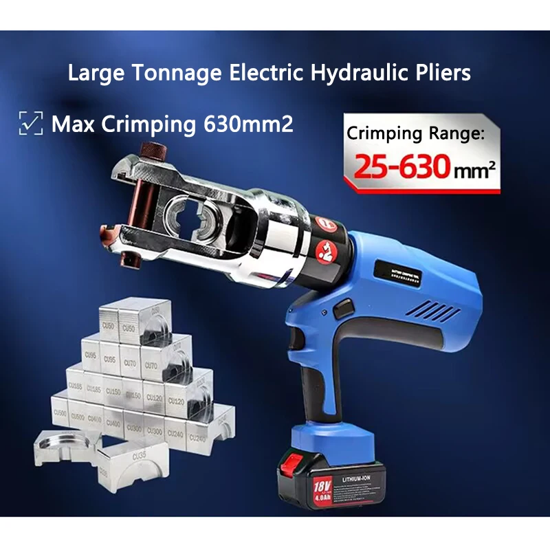

Electric Hydraulic Pliers EZ-630 Crimping Range 25-630mm2 Portable Copper Aluminum Terminal Crimping pliers