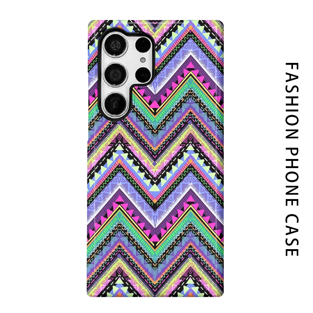Aztec Chevron Phone Case for For Samsung Galaxy S26 S25 S24 S23 S20 FE A56 A36 Ultra Glossy HD Hard Cover Film Shell