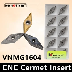 VNMG160404 KT60 KT6020 VNMG160408 KT60 Carbide Insert for Cermet MVUNRL External Turning Tool  Lathe Parts CNC Cutter Cutting