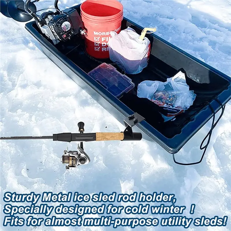 【가격 인하!】얼음낚시대 홀더 조절 가능 헤비 듀티 핸즈프리 슬레드 휴대용 낚시대 지지대