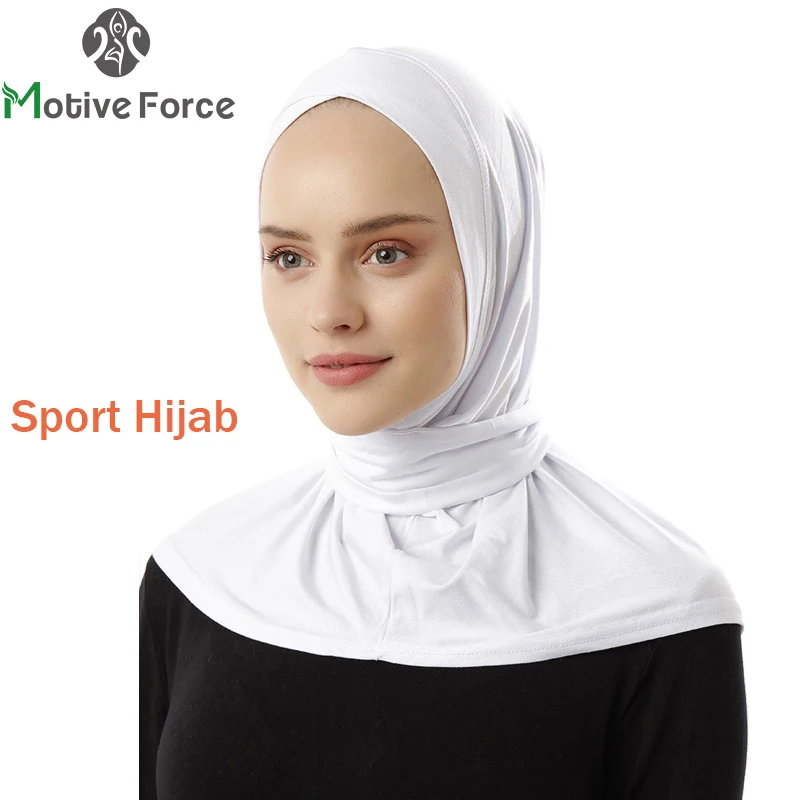 Muslim Modal Sport Hijab Abaya White Head Scarf Hijabs For Woman Abayas Women Jersey Turbans Islamic Turban Wrap Instant shawl