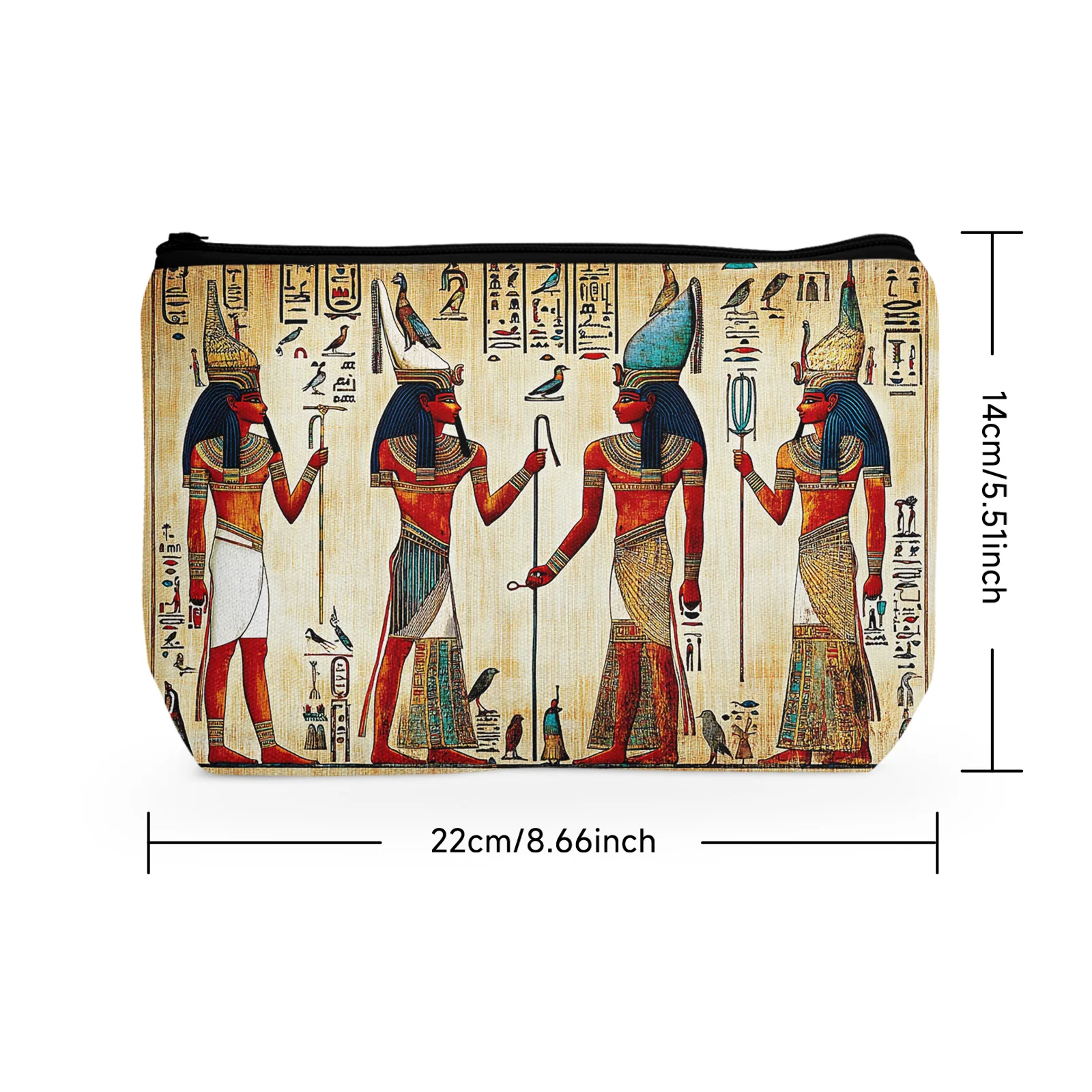 1Pc Egyptian Gifts Makeup Cosmetic Bag Ancient Egypt Mythology Egyptian Pharaoh God Hieroglyphs Makeup Gift For Egyptian Egypt