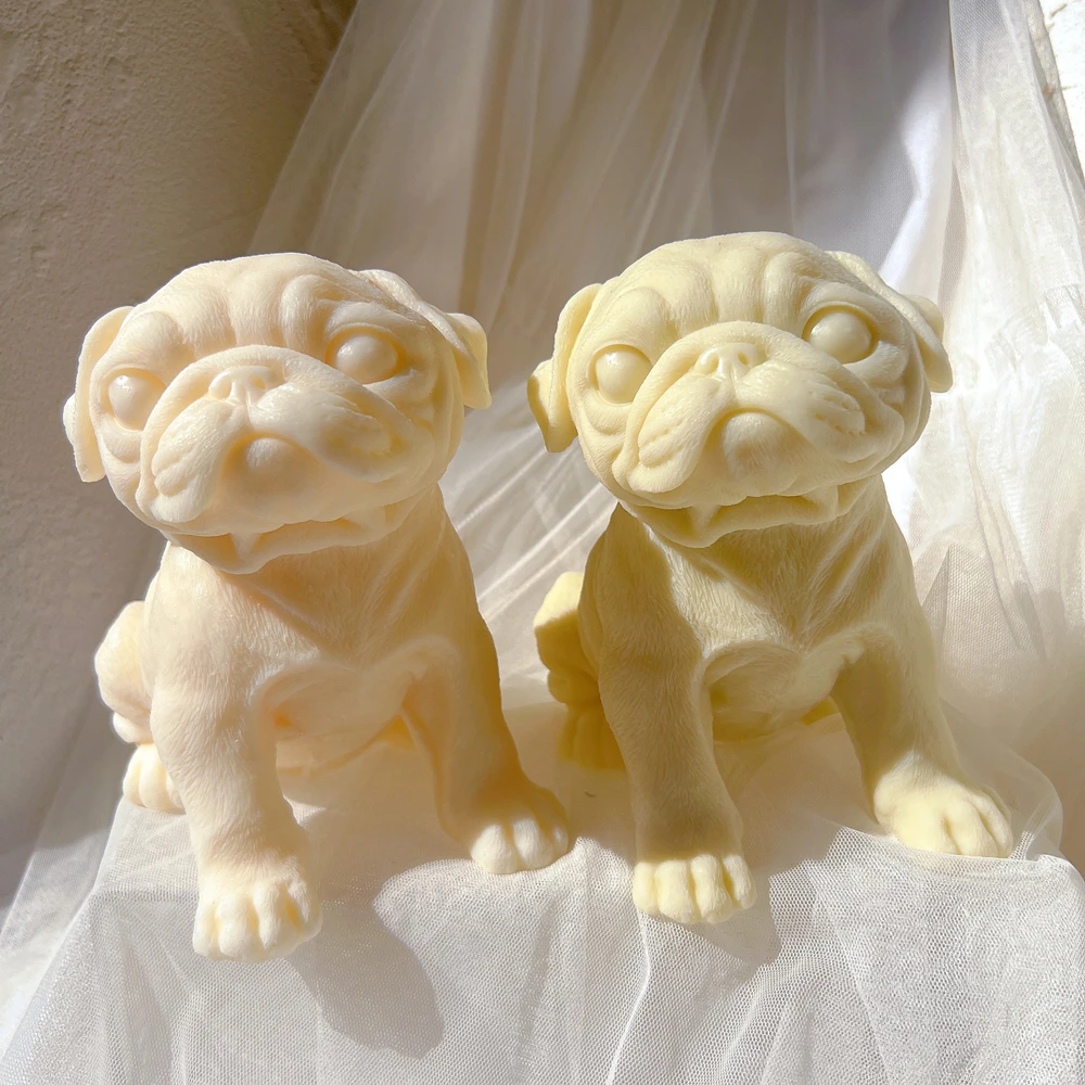 Molde de silicona para vela de perro Bulldog inglés, cera de soja Animal, moldes para velas de Bulldog británico, regalo de decoración del hogar para amante de cachorros