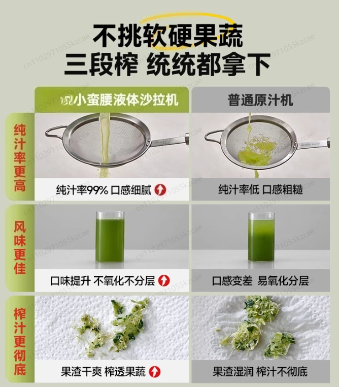 Household Small Automatic Juicer – Large Diameter Original Juice Machine with Residue-Juice Separation