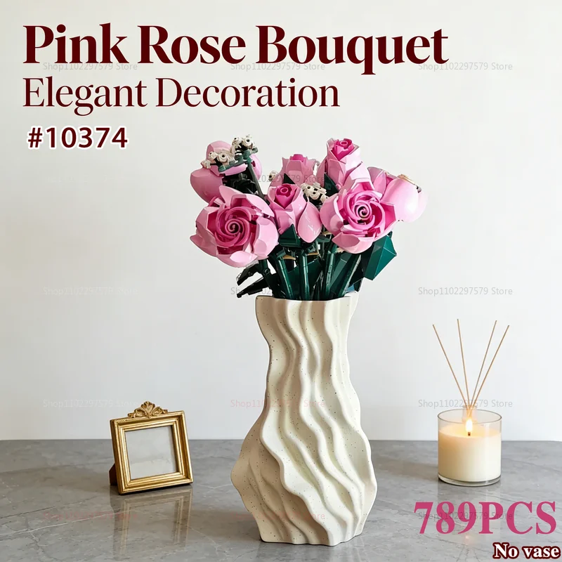 

Новый конструктор MOC 2026: Букет розовых роз (789 деталей) – идеальный подарок на День матери, Рождество, День рождения. Совместим с наборами 10374.