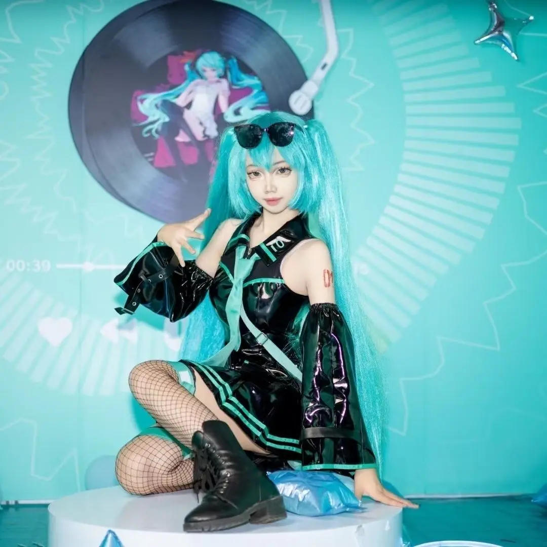 スーツ・フォーマル・ドレス miku Miku 16th Anniversary Cosplay Costume Shoes Hair Wig Anime Uniform