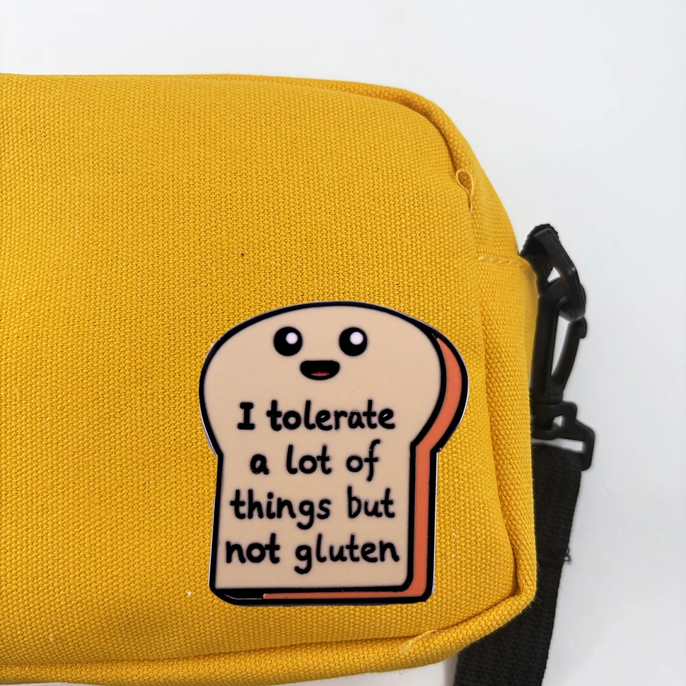 Tolerate mucho cosas pero no broche esmaltado con gluten, divertido Pin sin gluten, bonito insignia para tostadas