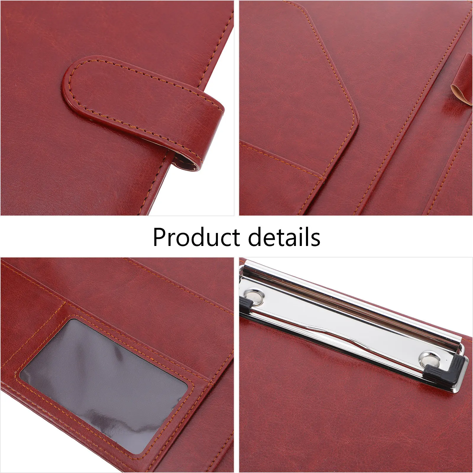 PU File Folder A4 Multi Pocket Document Organizer Business Clipboard Padfolio Document Holder Office Supplies Office Folders