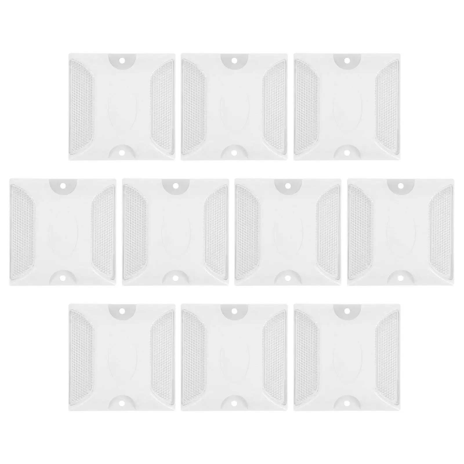 10Pcs Reflective Road Stud Markers High-Reflectivity Plastic Safety Markers for Driveway Entrance Sidewalk