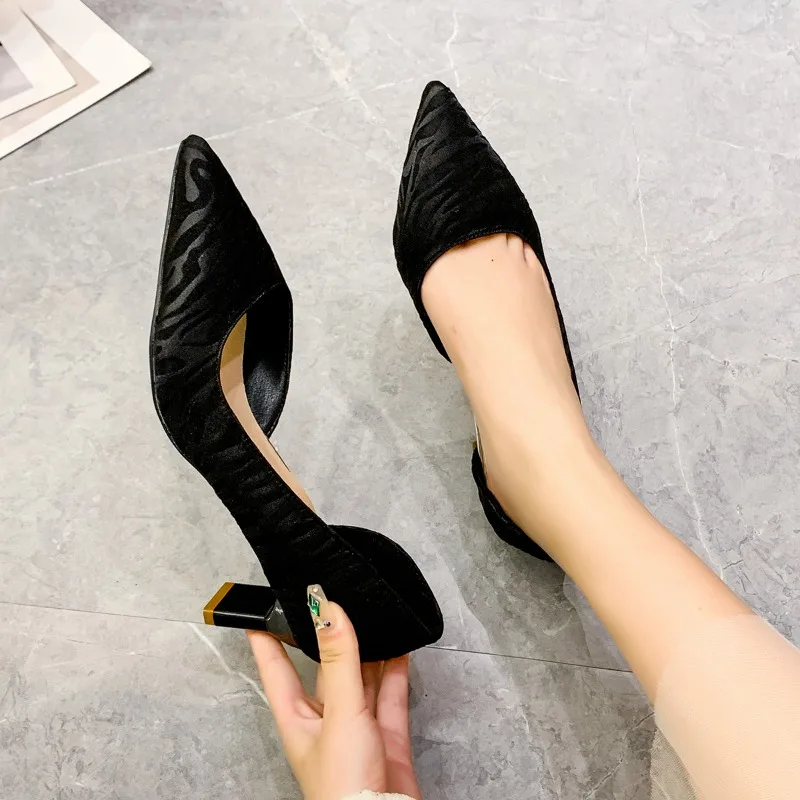 Autumn Women Pumps High Heels Zebra Side of The Empty Sexy Office Lady Pointed Toe Fashion Dress Party Wedding Shoes for Woman