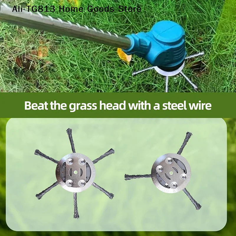 [TG813]Steel Wire Grass Trimmer Head, 2025 New String Trimmer Replacement Head, Wire Weed Trimmer Head Weed Remover Tool