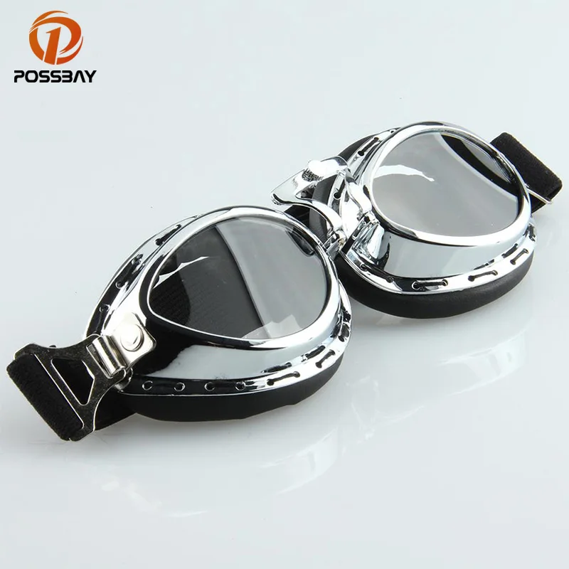 Gafas de esquí Retro Piolt para motocicleta, gafas transparentes Steampunk para Harley ATV Dirt Bike, gafas de sol para montar