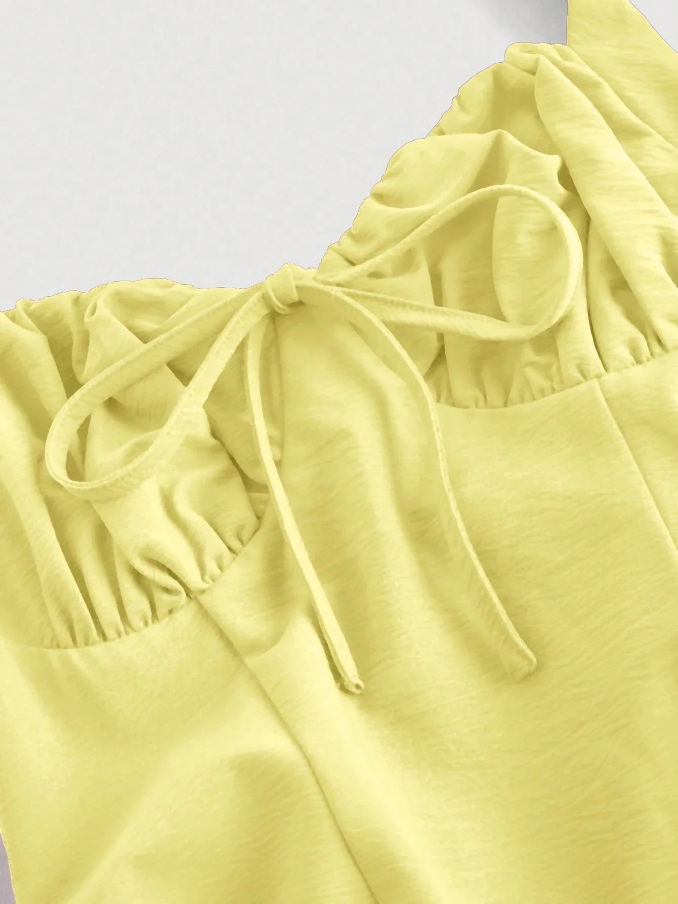 

Желтое платье-трапеция с завязками на шее и бантом, для женщин, для вечеринок