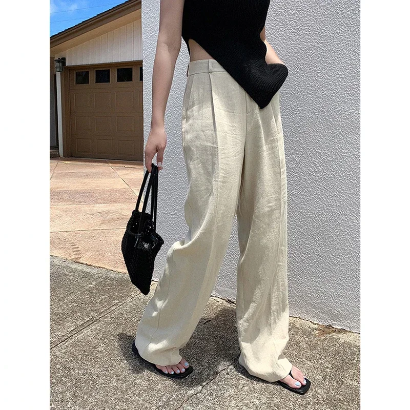 

2024 Newly Summer Woman Pants Casual Loose High Waist Wide Leg Pants Streetwear OL Trousers Sweatpants Pantalones De Mujer