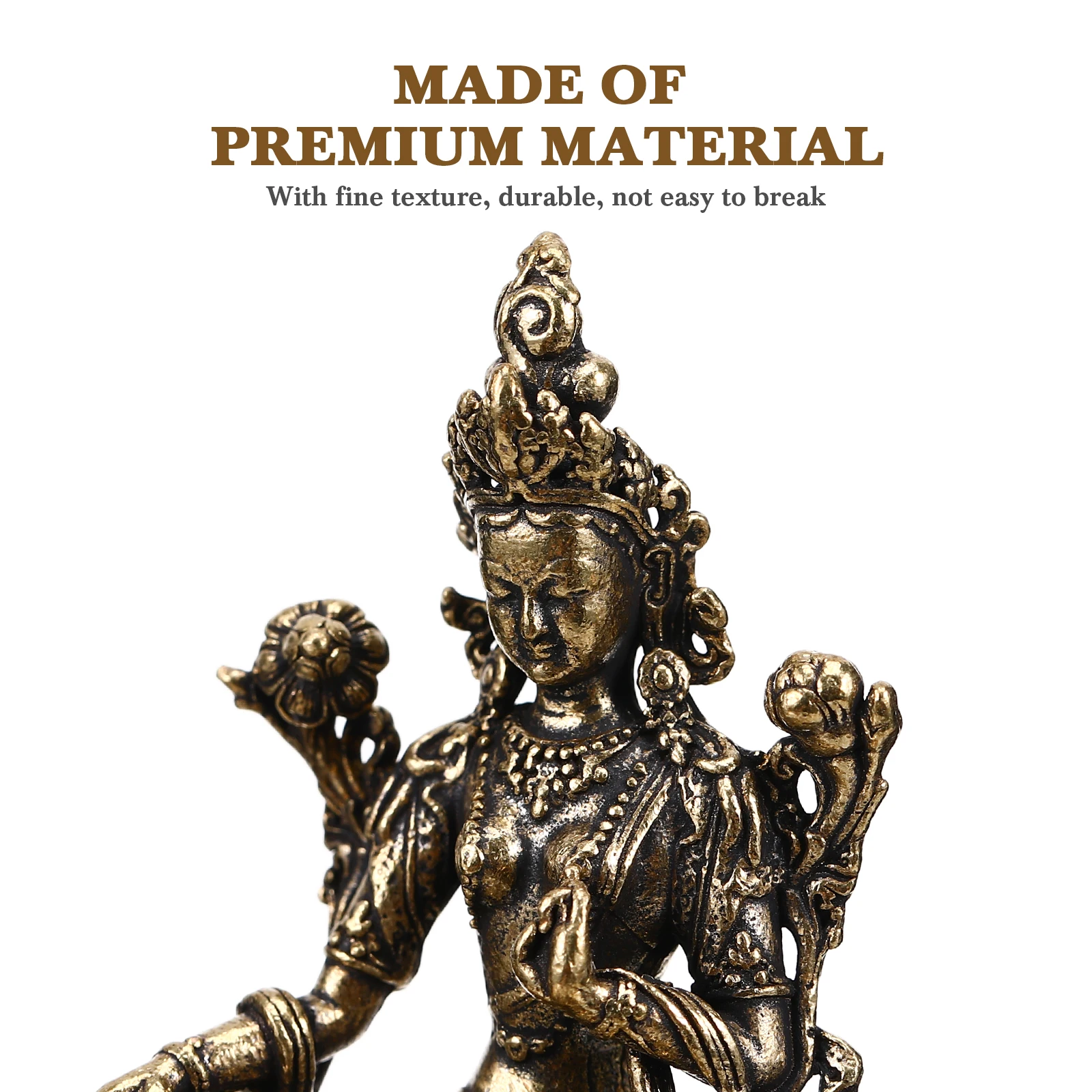 

1pcs Retro Brass Tara Copper Brass Tara Statue Buddha Figure Sculpture Home Office Decor Small Southeast Sculpture Gift