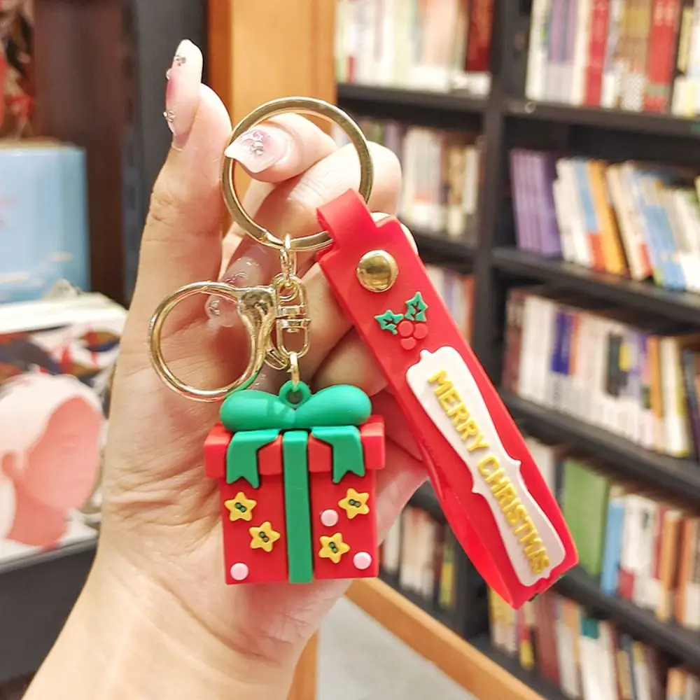 سانتا كلوز الأيائل عيد الميلاد المفاتيح ، سلاسل المفاتيح الكرتون ، دمية كيرينغ ، عيد الميلاد ، السنة الجديدة ، على ظهره ، أكياس ، الحلي ، 1 قطعة