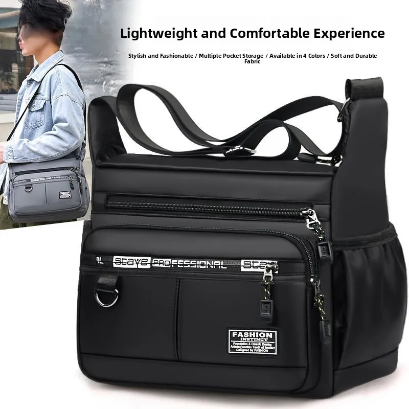 

New Large Capacity Men's Shoulder Bag Waterproof Commuter Backpack Casual Business Crossbody Bag for Young Men
