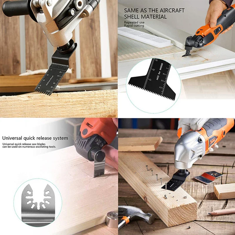 16pcs/set Oscillating Multitool Saw Blades Power Tool Bits Accessories Multitool Power Bit Renovation Worker Reusing Tool