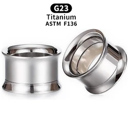 2PCS ASTM F-136 Titanium Double Flared Internally Thread Screw Fit Ear Flesh Tunnel Plug Ear Gauge Expander Piercing Jewelry