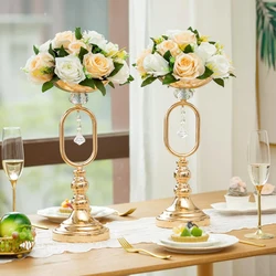 1pc Artificial Flowers Plastic Rose Ball Silk Fake Flower Floral Wedding Birthday Party Centerpiece Table Arrangements Decor