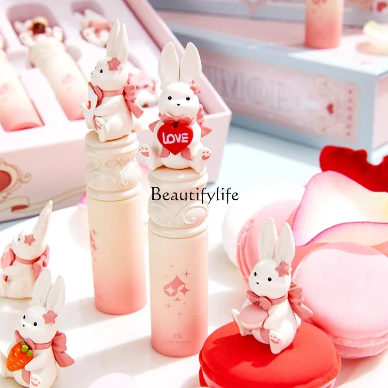 

Confession Season Lip Mud Cute Story Tutu Lip Glaze Gift Box Peach Milk Tea Color