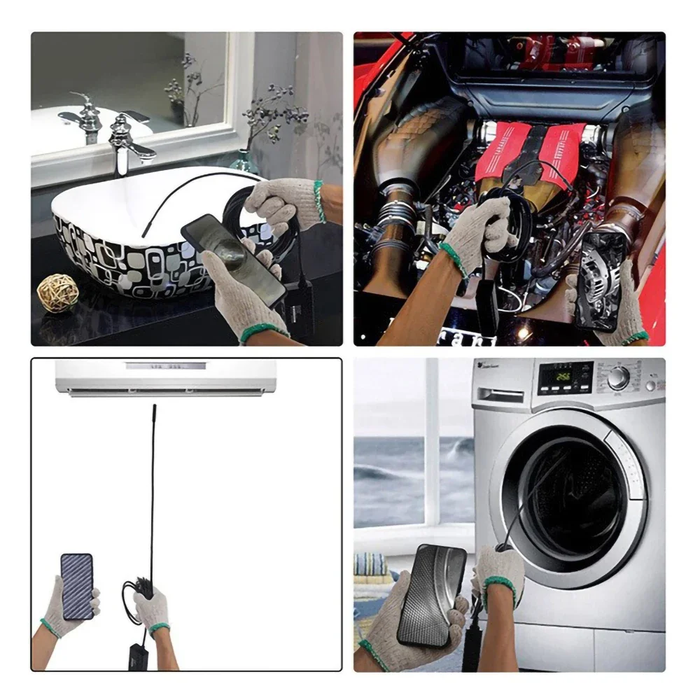 كاميرا المنظار 7 ملم 3 في 1 IP67 مقاومة للماء 6 LED قابلة للتعديل USB أندرويد كاميرا فحص مرنة Borescope للهاتف PC #3