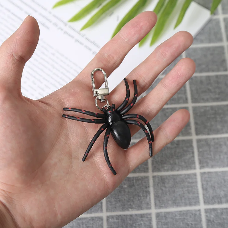 Black Widow Spider  Keychain Keyring Silver Color Jewelry Accessories Pendant Friend Family Gifts Fashion