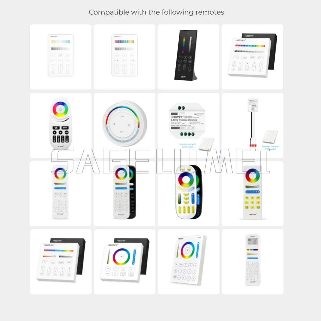 MiBoxer FUT043+ FUT043A+ Kit Controller per strisce LED 3 in 1 RGB RGBW RGBCCT DC12-24V Sistema di controllo LED intelligente APP WiFi 2.4GHZ