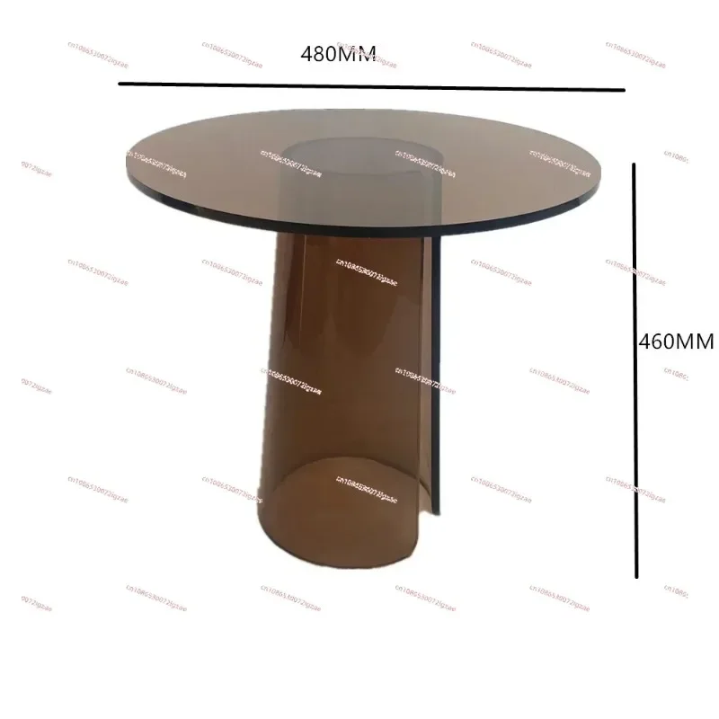 Nordic acrylic coffee table transparent side table modern living room round Internet celebrity small table