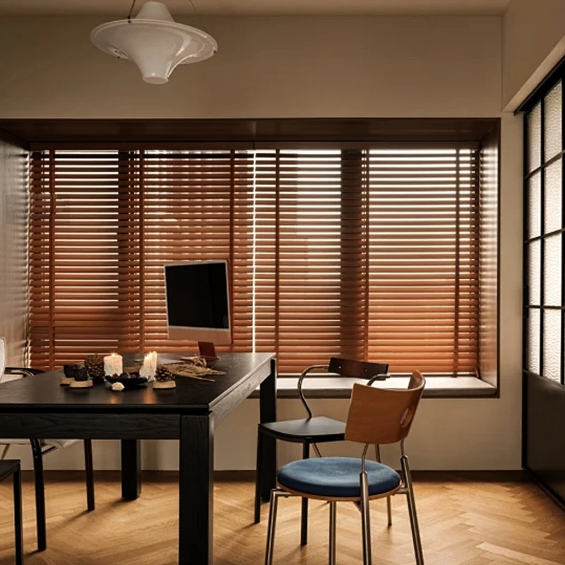 Custom Sizes Hight quality Faux Wood Cordless Blinds Light Filtering for windows Home Deco Easy to install view 2