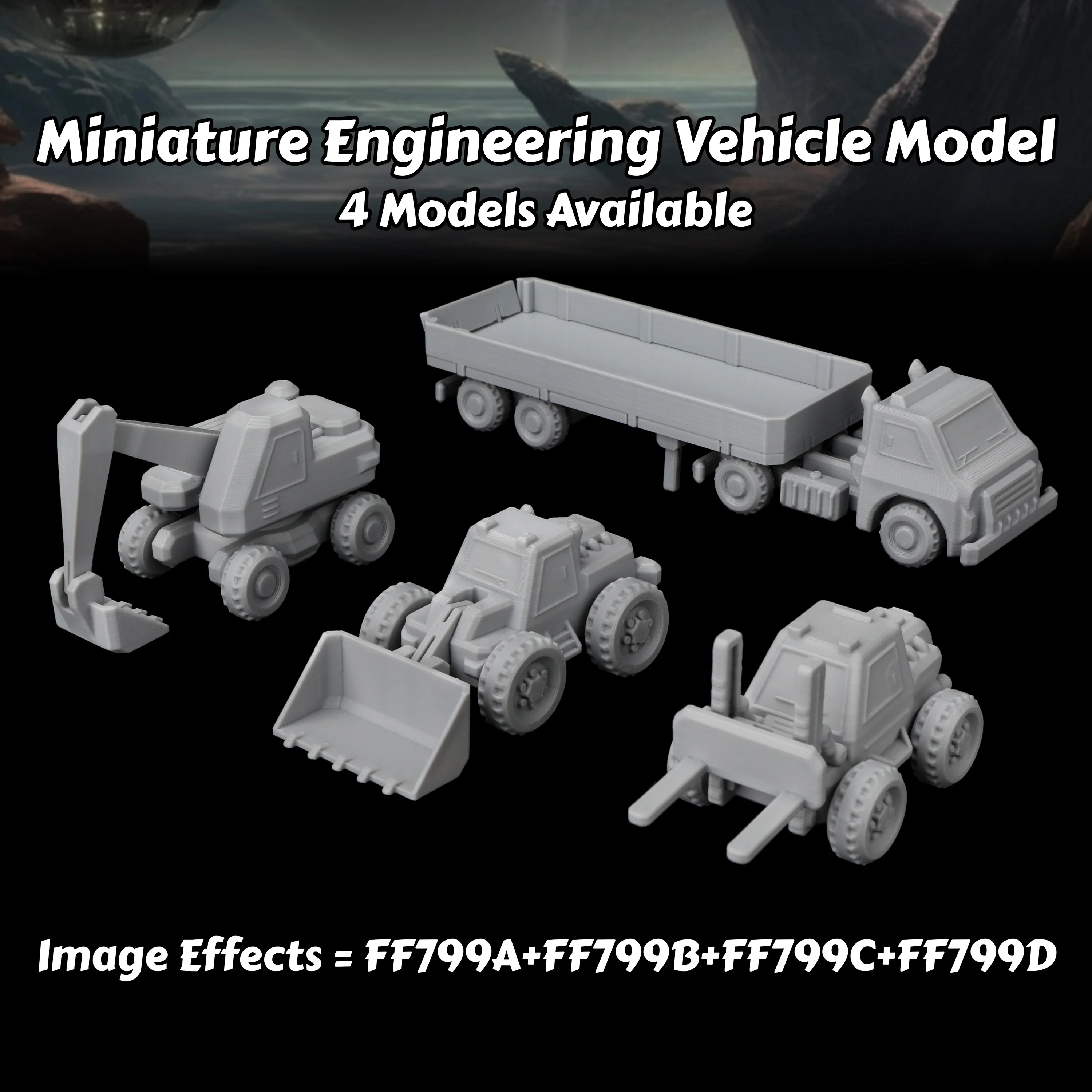 Model Kit Excavator - Miniaturas de Veículos de Construção Industrial,