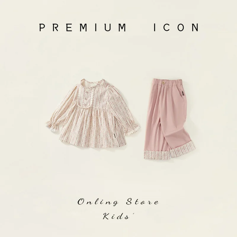 

Jella Children's Clothing Girls' Palace Style Shirt2025Autumn Children's French Style Floral Doll Shirt Long Sleeve for Toddlers