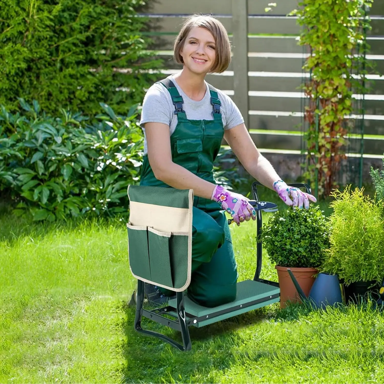 

Garden Kneeler and Seat - Kneeling Bench for Gardening | Kneeler and Stool, Folding Stool for Gardening, Protects Knees and Back