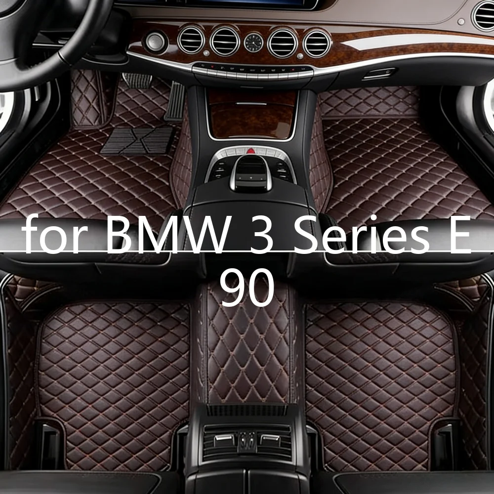 Maßgefertigte Leder-Autofußmatten für BMW 3er Serie E90 2005–2012 5-Sitzer Wasserdicht Rutschfest Verschleißfest Leicht zu Reinigen Auto-Innenraum-Schutzteppiche Zubehör 1680