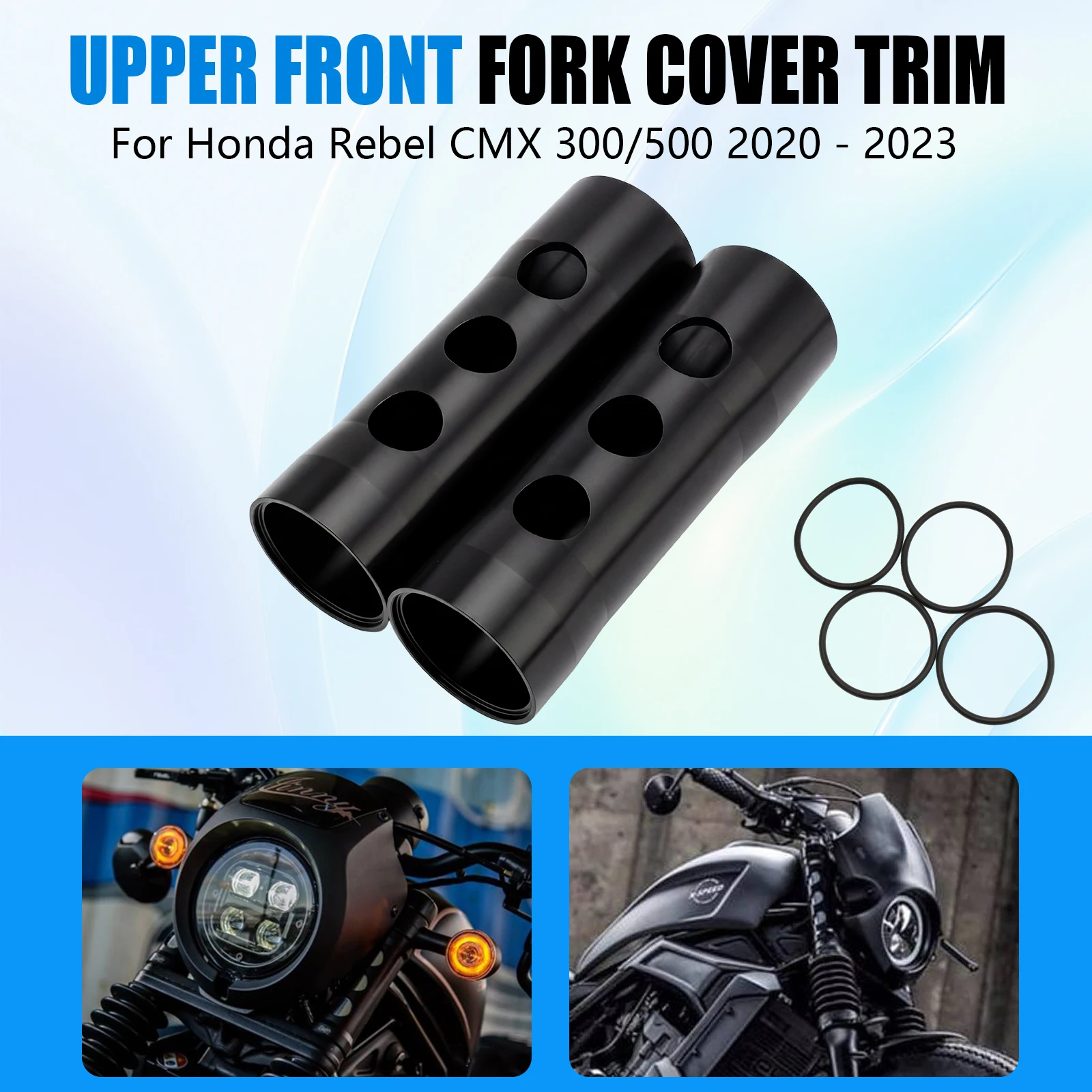 Motorcycle Aluminum Alloy Fork Shock Cover Gaiters Boots Suspension Protector For Honda Rebel CMX300 CMX500 2017-2021