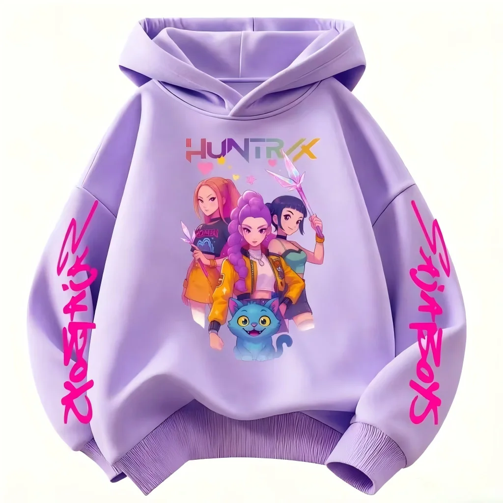Hoodie for kids from the popular Korean K-pop series "Demon Hunter" 2026,for boys and girls,warm hooded clothing for winter/fall