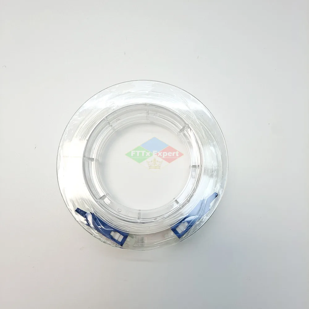 10-100 متر داخلي كابل الألياف البصرية الشفاف SC UPC غير مرئية G657A2 المفردة الألياف البلوز خط تمديد المنزلية