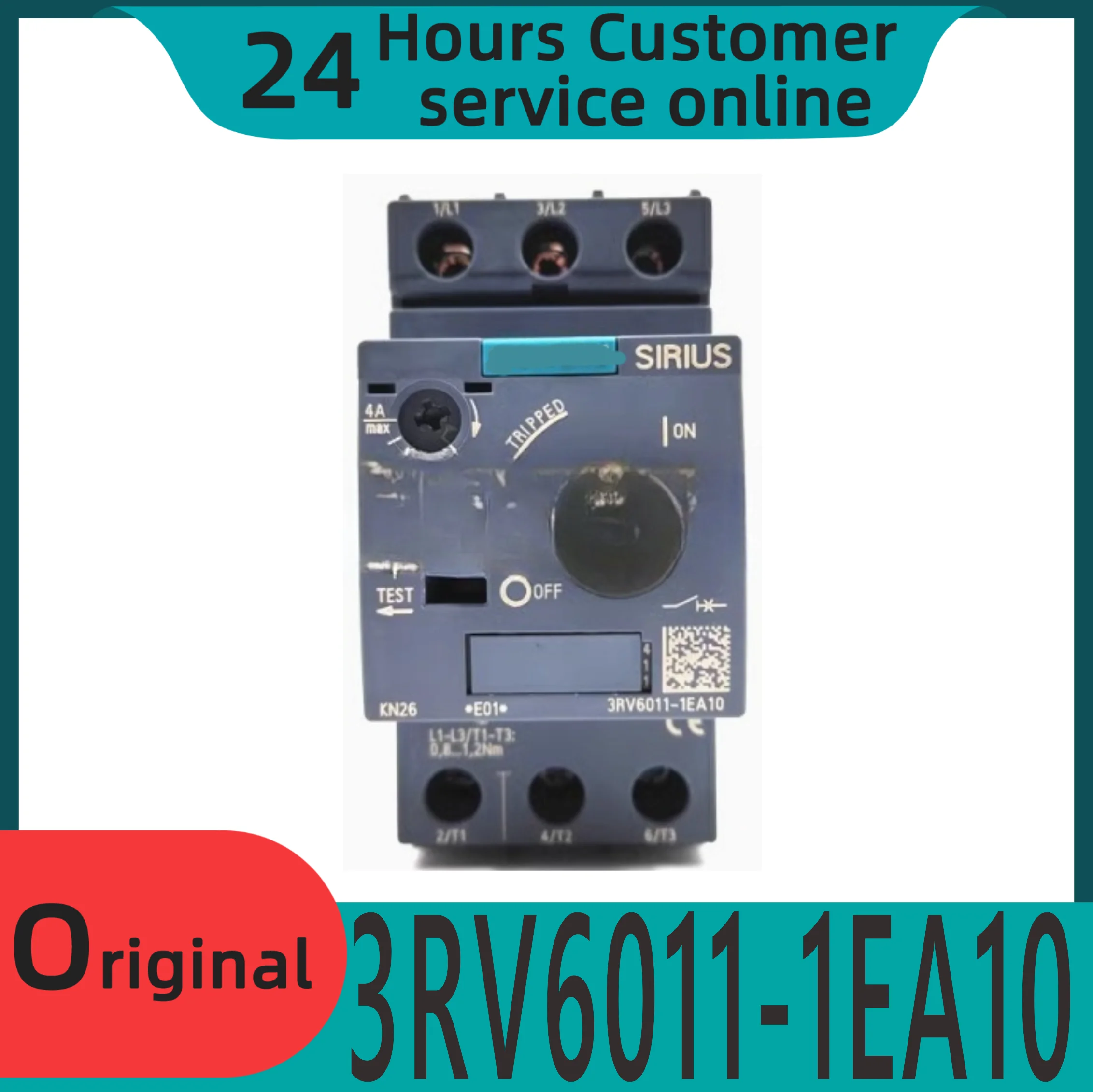 

Brand new original motor protection circuit breaker 3RV6011-EA10 current range 2.8-4A