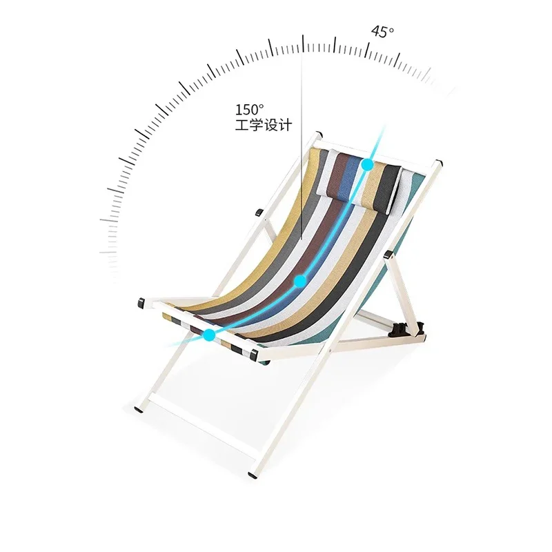 Portable Folding Beach Chair Home Living Room Balcony Lounge Chair Outdoor Office Adjustable Nap Sillas Outdoor Furniture WKOC