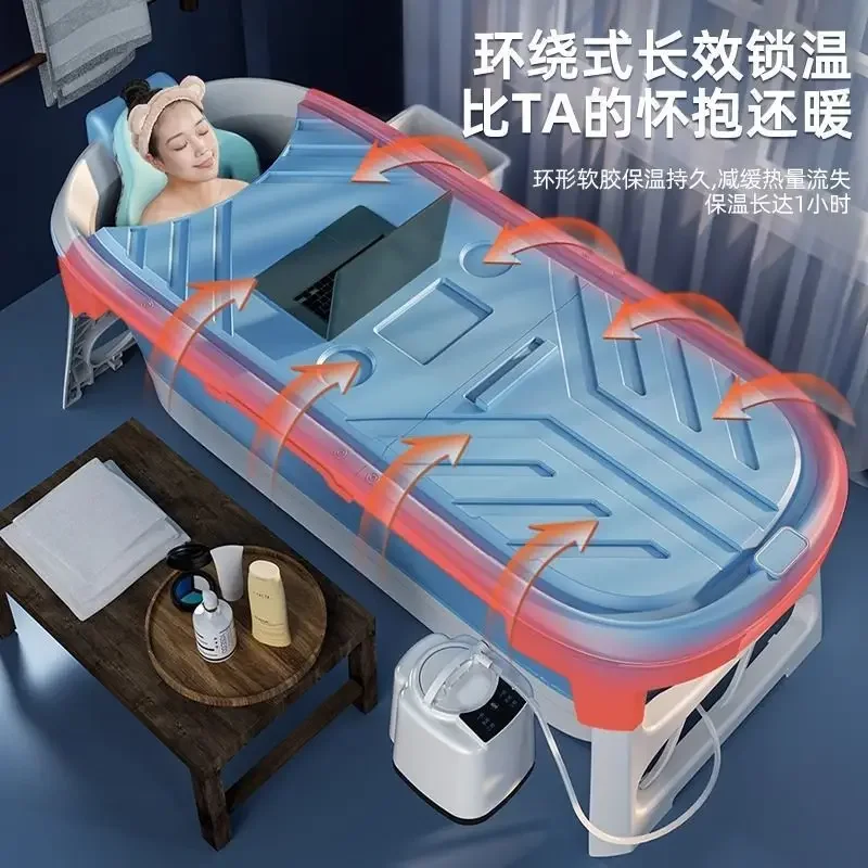 Bath Bucket Adult Foldable Household Adult Sweat Steaming Large Bath Children's Bucket Lock Warm