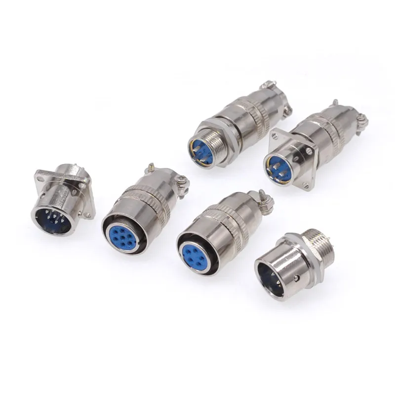 1PCS XS12 Connector 12mm Quick Push-Pull Circular Square Socket 2pin3pin4pin5pin6pin7pin 3A 400v Male and Female Plug