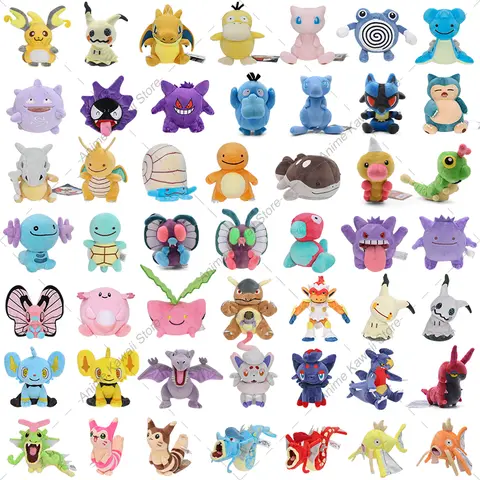66 Styles Pokemon Shiny Mimikyu Caterpie Gyarados Mewtwo Wooper Weedle Raichu Gengar Furret Magikarp Plush Doll Stuffed Toys