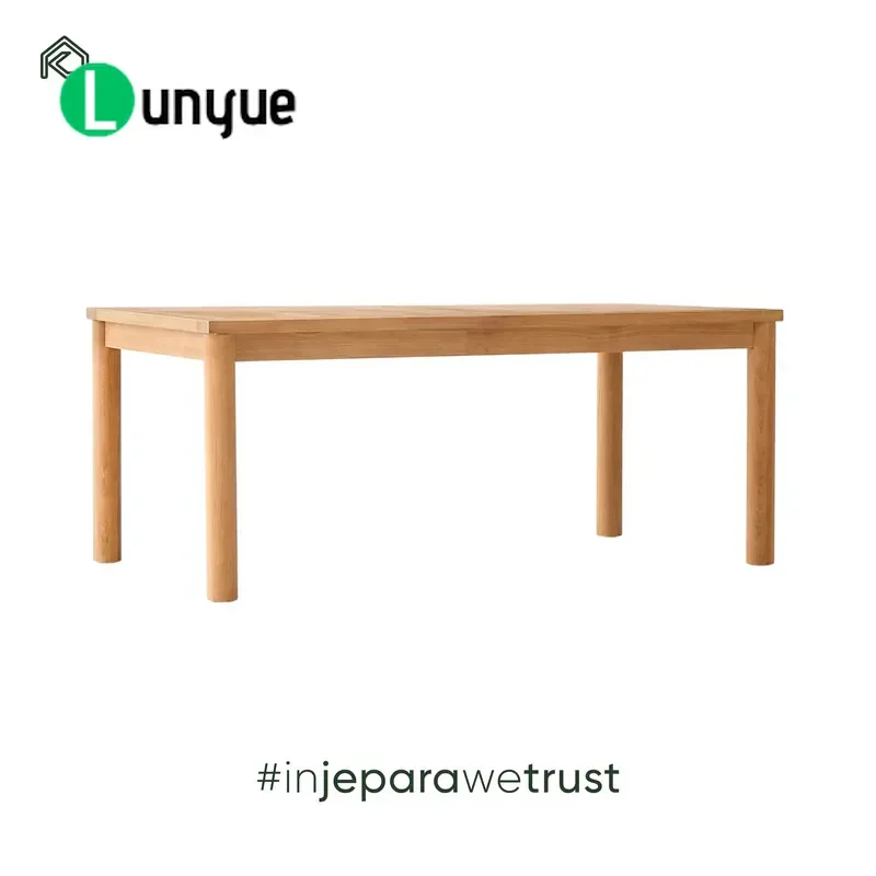 Solid Teak Dining Table Modern Minimalist Natural Texture Durable Outdoor Furniture for Villa Commercial Restaurant Garden
