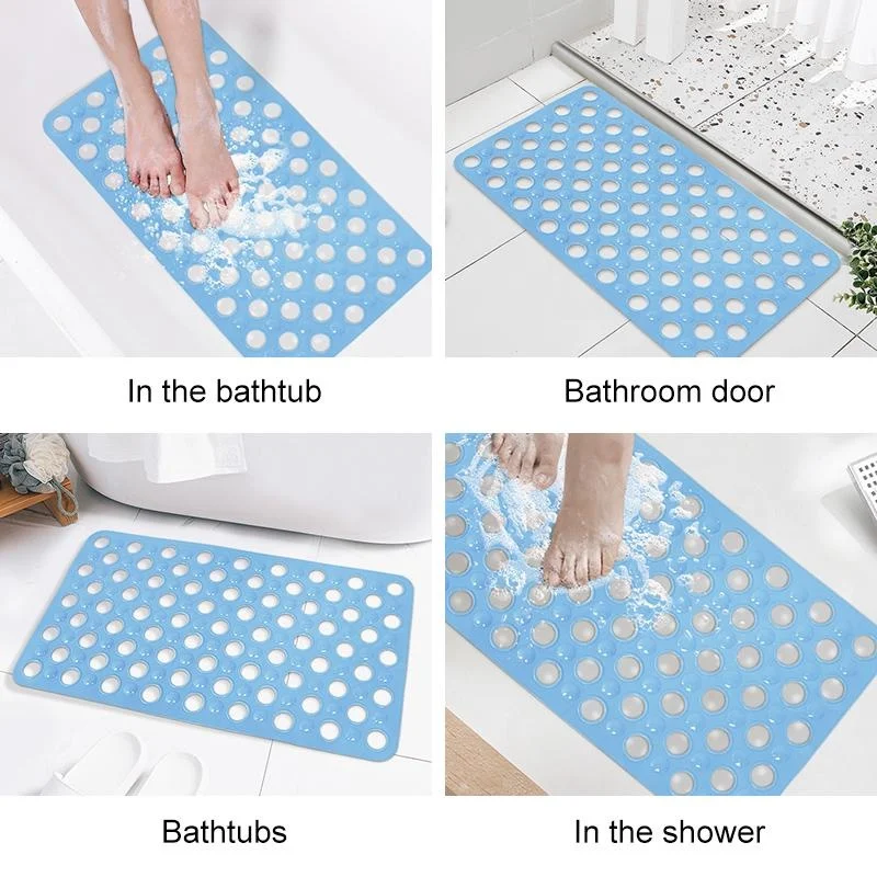 Alfombra de baño antideslizante de PVC, suave y de secado rápido, con ventosa, lavable, perfecta para inodoro y bañera