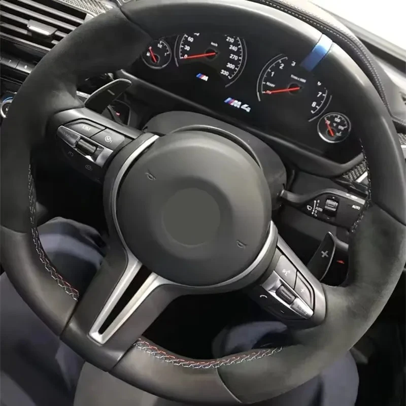 M-Style Steering Wheel for X1-X4, M3/M4, F30/F80 Multifunction Buttons, Carbon Fiber Look, Complete Assembly