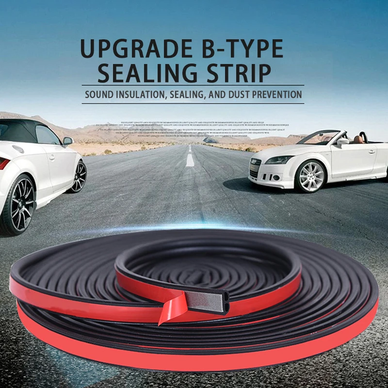 Car B Shape Noise Insulation Rubber Seal Strip Door Edge Sealing Strip Car Window Anti-Dust Leak-proof Seal Strips Accessories