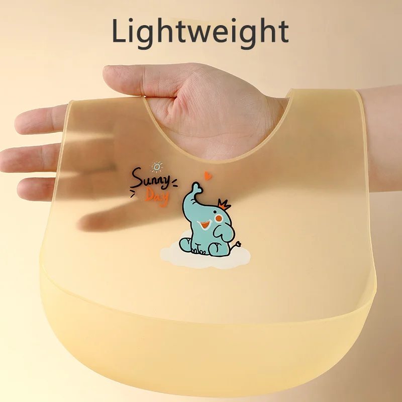 Baby Bib, Soft Silicone Neck Guard, Double-Layer Leak-Proof Pocket, Infant Feeder, All-Season Universal image 4
