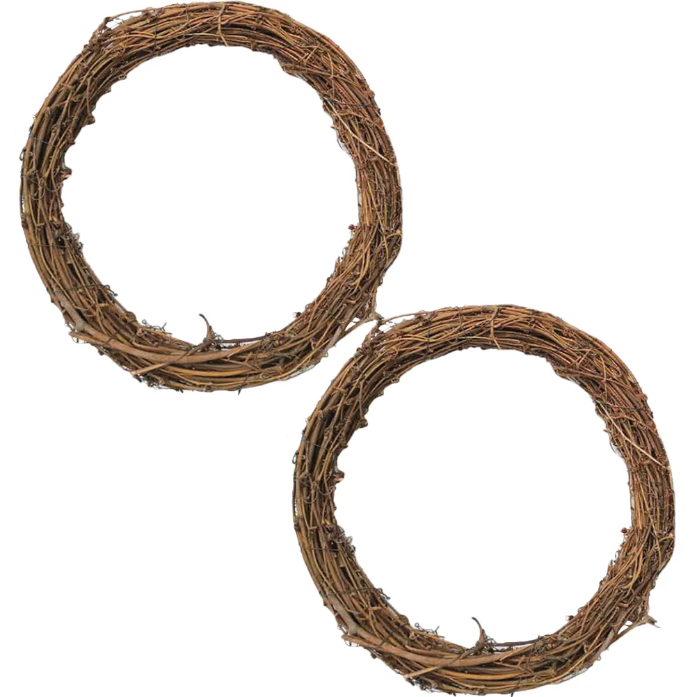 16 Pcs Earth Vine Garland Christmas Wreath Flower Rattan Rings Decorations Natural The Floral DIY Making Frame